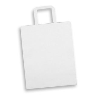 Agogo Large Flat Handle Paper Bag Portrait (White)