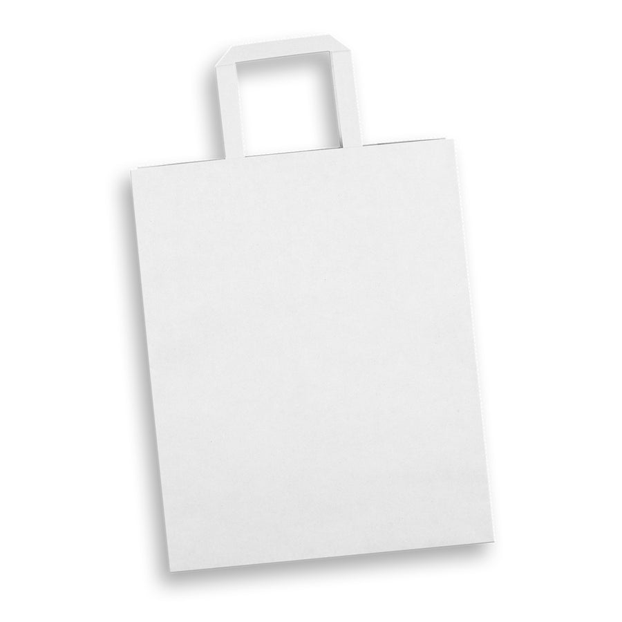 Canvas Large Flat Handle Paper Bag Portrait (White)