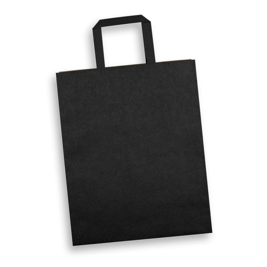 Canvas Large Flat Handle Paper Bag Portrait (Black)