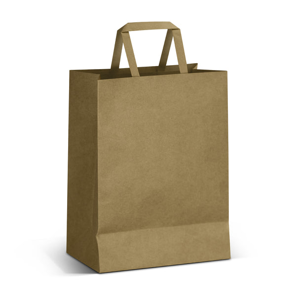 Canvas Large Flat Handle Paper Bag Portrait (Natural)
