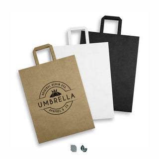 Canvas Extra Large Flat Handle Paper Bag Portrait (Black) — Impact Aware