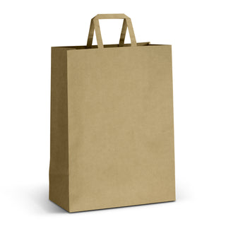 Canvas Extra Large Flat Handle Paper Bag Portrait (Black) — Detail