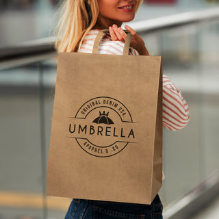 Canvas Extra Large Flat Handle Paper Bag Portrait (Natural) — Feature