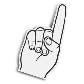 Rally Foam Supporters Hand (White) — Front