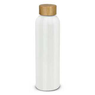 Agogo Eden Aluminium Bottle Bamboo Lid (White)