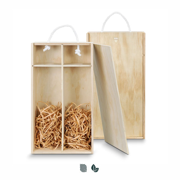 Flax Wine Gift Box - Double (Natural)