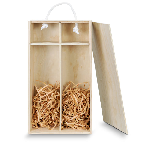 Flax Wine Gift Box - Double (Natural)