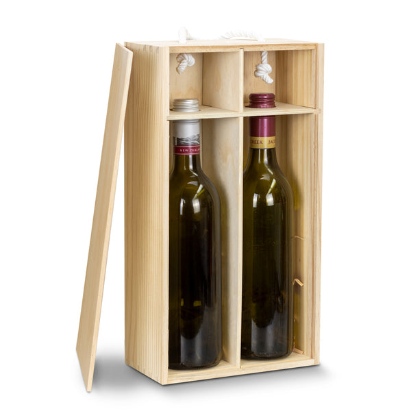 Flax Wine Gift Box - Double (Natural)