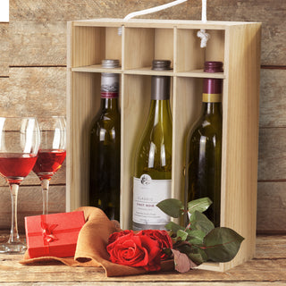 Flax Wine Gift Box - Triple (Natural) — Feature