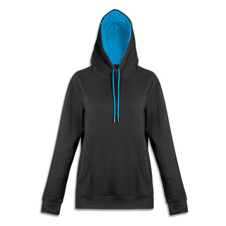 Printwear Studio Contrast Unisex Hoodie (Black/Cyan)