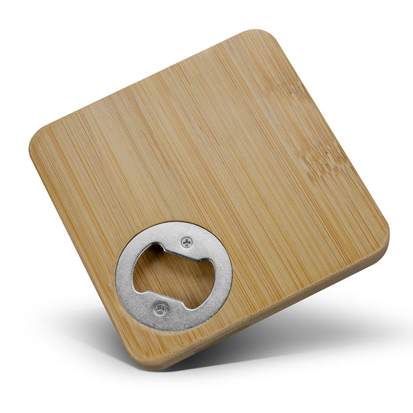 Grove Bottle Opener Coaster - Square (Natural/Silver)