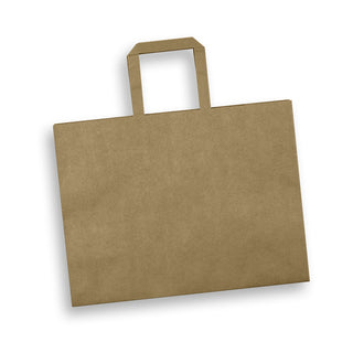 Agogo Large Flat Handle Paper Bag Landscape (Natural)