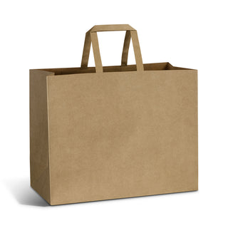 Canvas Large Flat Handle Paper Bag Landscape (White) — Detail