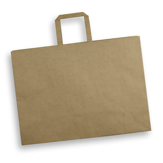 Agogo Extra Large Flat Handle Paper Bag Landscape (Natural)