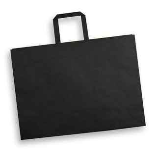 Agogo Extra Large Flat Handle Paper Bag Landscape (Black)