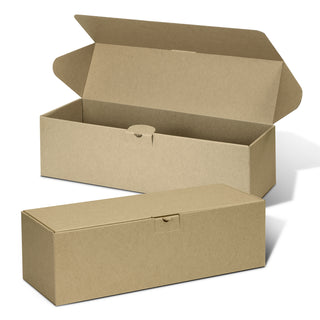 Agogo Die Cut Box with Locking Lid - 395x115x115mm (Natural/Natural)