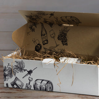 Vault Die Cut Box with Locking Lid - 395x115x115mm (Natural/White) — Feature