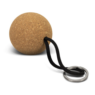 Agogo Cork Floating Key Ring - Round (Natural/Black)