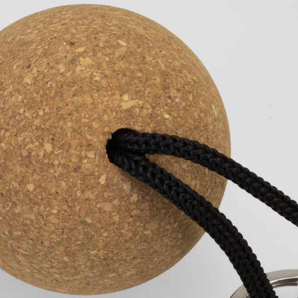 Drift Cork Floating Key Ring - Round (Natural/Black)