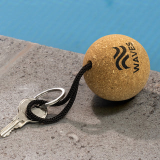 Agogo Cork Floating Key Ring - Round (Natural/Black)