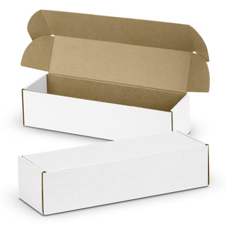 Agogo Die Cut Box with Locking Lid - 295x76x76mm (White/Natural)