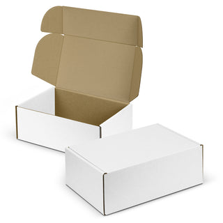 Agogo Die Cut Box with Locking Lid - 360x260x134mm (White/Natural)