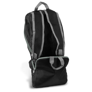 Packaway Foldable Backpack (Black/Grey) — Detail
