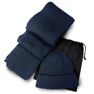 Printwear Denali Scarf and Beanie Set (Navy)