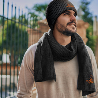 Printwear Avalanche Scarf and Beanie Set (Black)