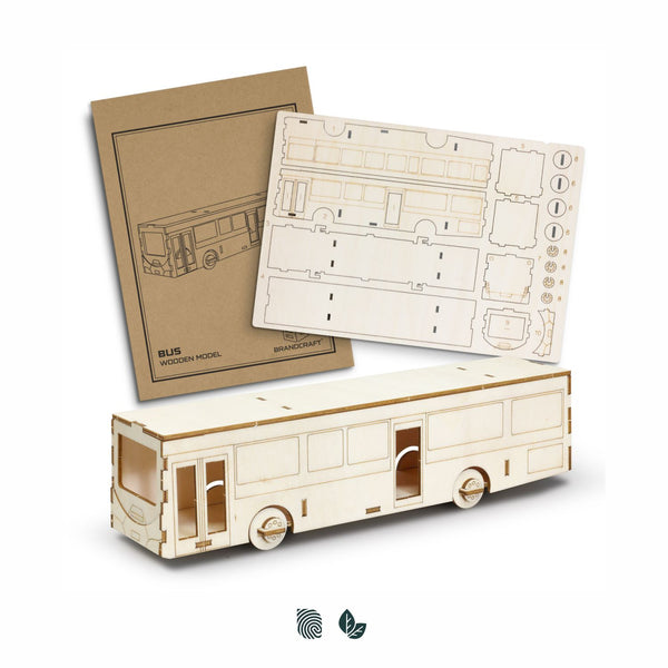 BRANDCRAFT Bus Wooden Model (Natural)