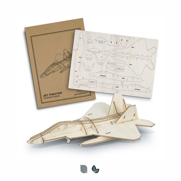 BRANDCRAFT Jet Fighter Wooden Model (Natural)