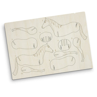 BRANDCRAFT Horse Wooden Model (Natural) — Flat Sheet
