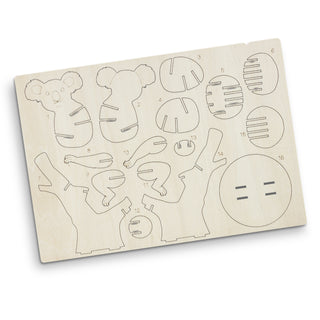 BRANDCRAFT Koala Wooden Model (Natural) — Flat Sheet