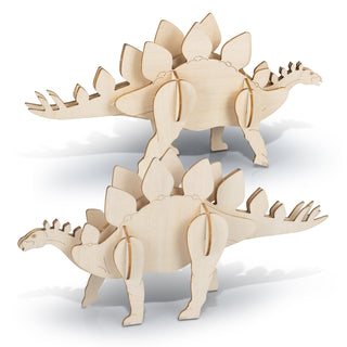BRANDCRAFT Stegosaurus Wooden Model (Natural) — Assembled