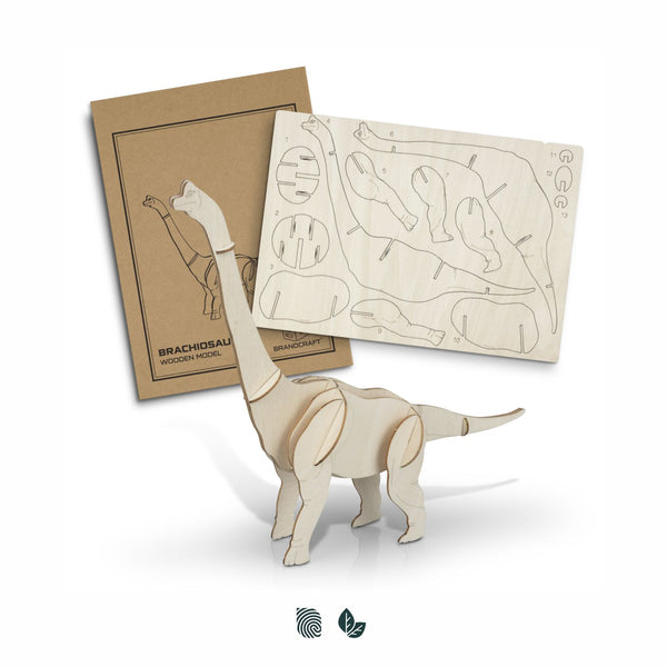 BRANDCRAFT Brachiosaurus Wooden Model (Natural)