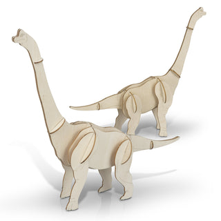 BRANDCRAFT Brachiosaurus Wooden Model (Natural) — Assembled