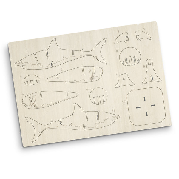 BRANDCRAFT Shark Wooden Model (Natural)
