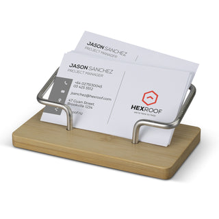 Grove Bamboo Business Card Stand (Natural) — Detail