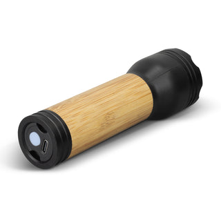Ember Rechargeable Bamboo Torch (Natural/Black) — Back