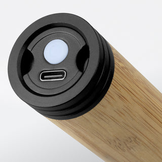 Ember Rechargeable Bamboo Torch (Natural/Black) — Detail