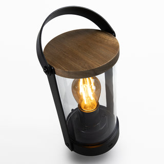 Keepsake Halo Lantern (Natural/Black) — Detail
