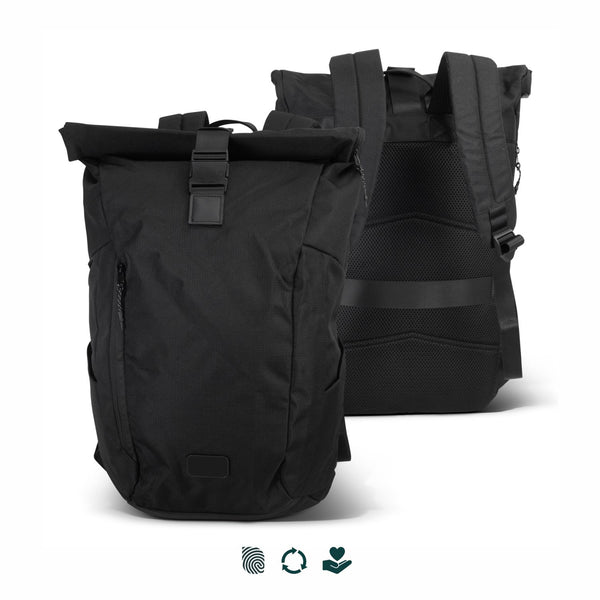SPICE Waste2Gear Roll Up Computer Backpack (Black)