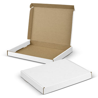 Agogo Die Cut Box with Locking Lid - 230x165x22mm (White/Natural)