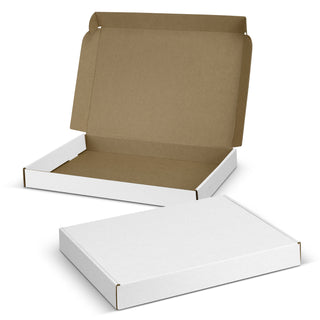 Agogo Die Cut Box with Locking Lid - 320x230x35mm (White/Natural)