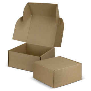 Agogo Die Cut Box with Locking Lid - 225x225x113mm (Natural/Natural)