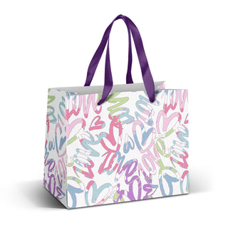 Canvas Medium Ribbon Handle Paper Bag - Full Colour (Yellow)
