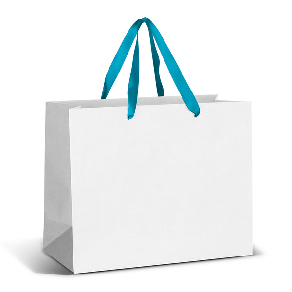 Canvas Large Ribbon Handle Paper Bag - Full Colour (Yellow)