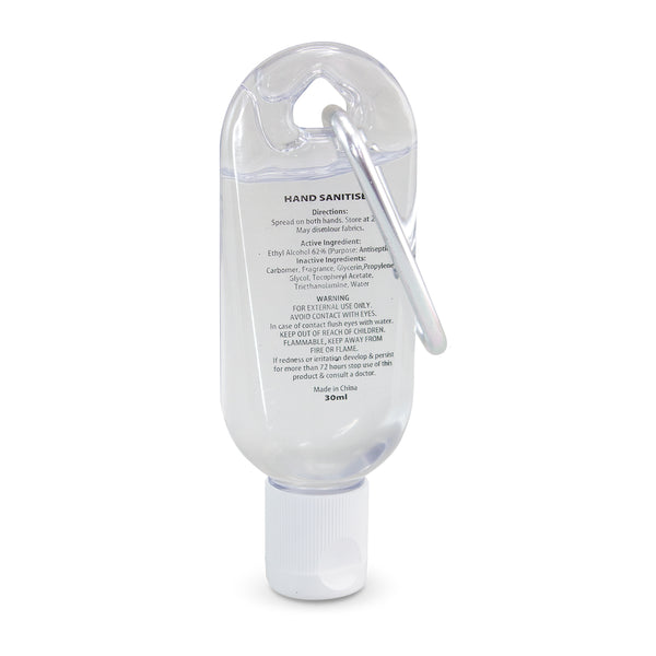 Alpine Carabiner Hand Sanitiser 30ml (Clear)