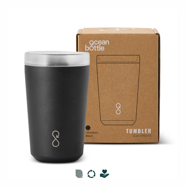 Ocean Bottle Vacuum Tumbler (Obsidian Black)