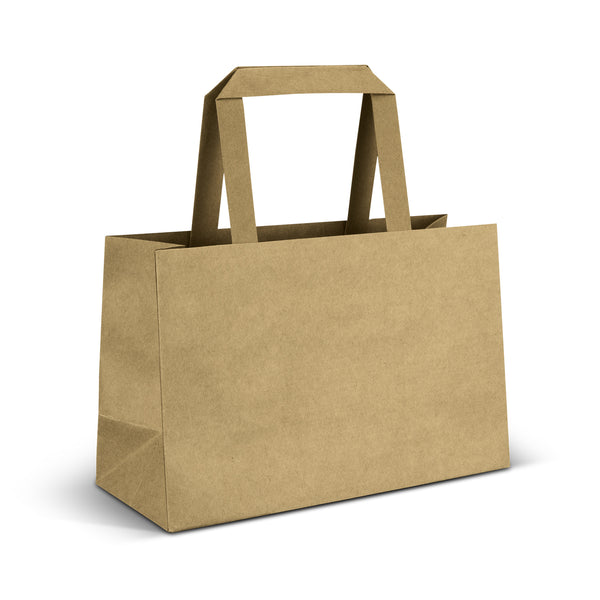 Grain Small Flat Handle Paper Bag Landscape (Black)